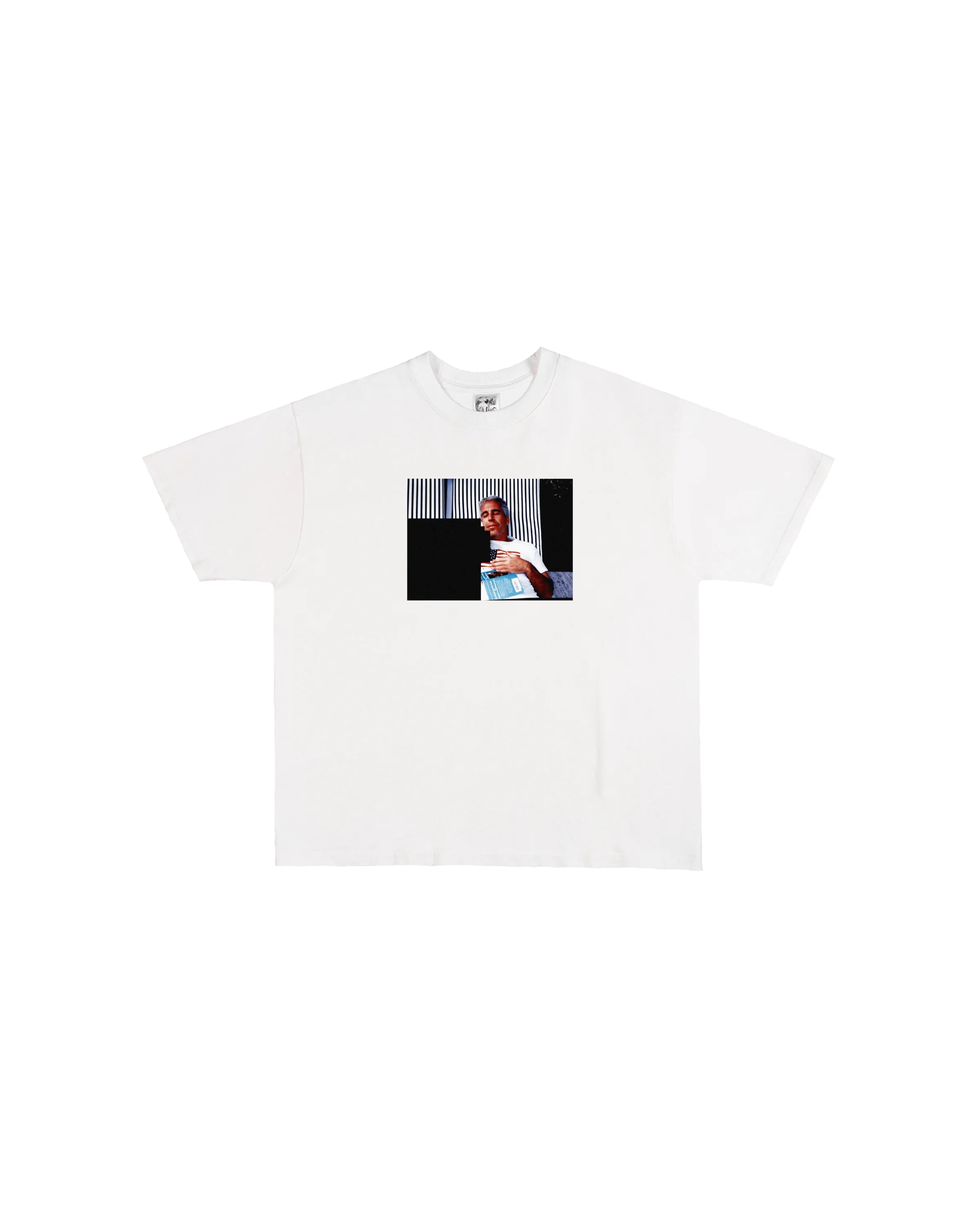 Third Rail 'Illegal Sex Controls America' t-shirt — front view, Epstein-themed political graphic tee
