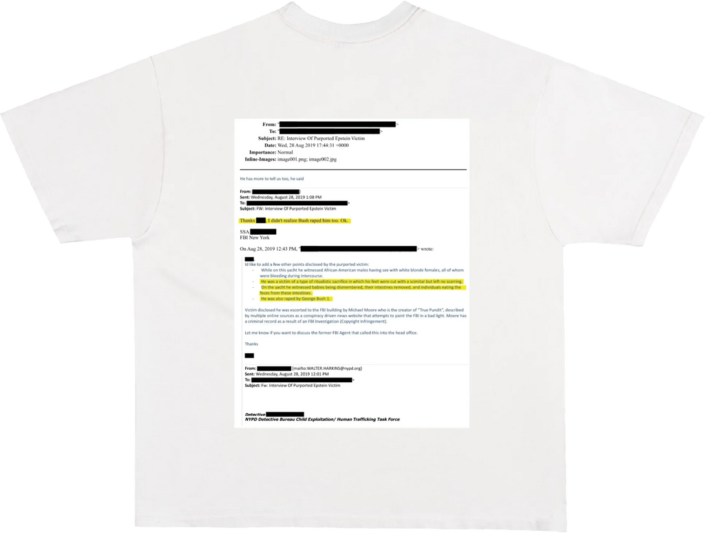 Third Rail 'jeevacation@gmail.com' t-shirt — flat lay back product photo, political graphic tee
