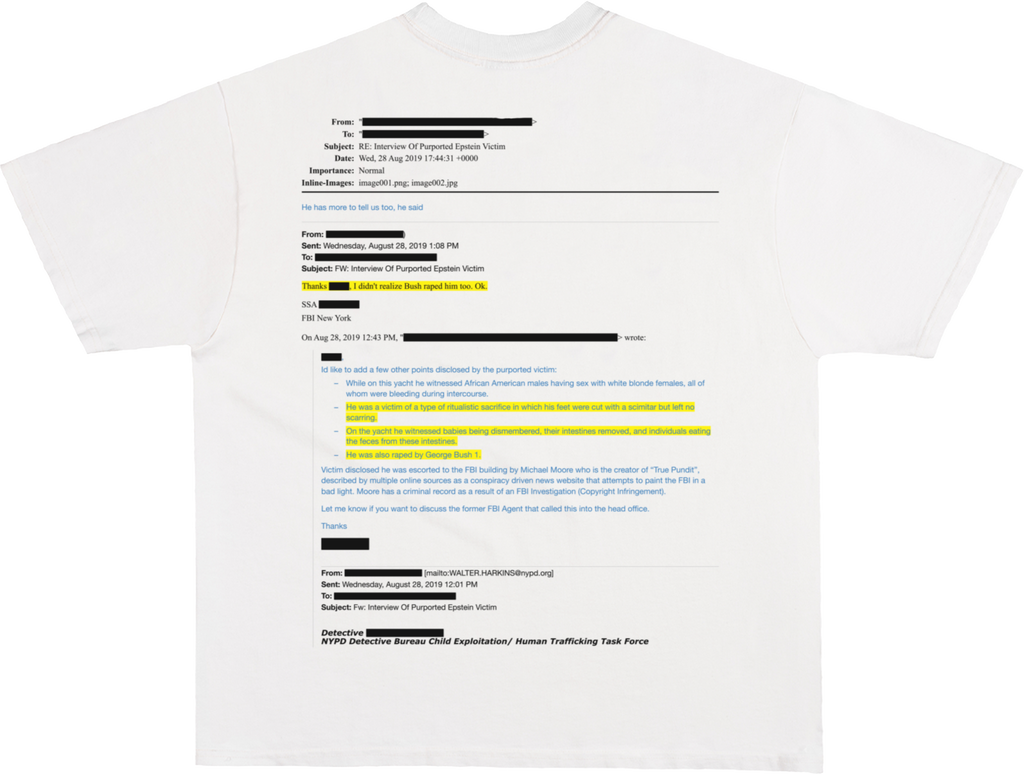 Third Rail 'jeevacation@gmail.com' t-shirt — flat lay back product photo, political graphic tee