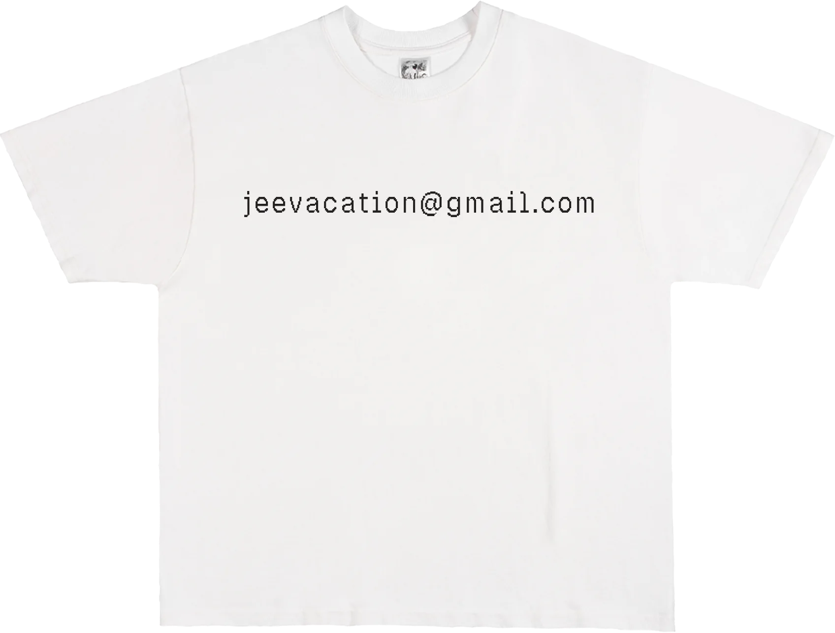 Third Rail 'jeevacation@gmail.com' t-shirt — flat lay front product photo, political graphic tee
