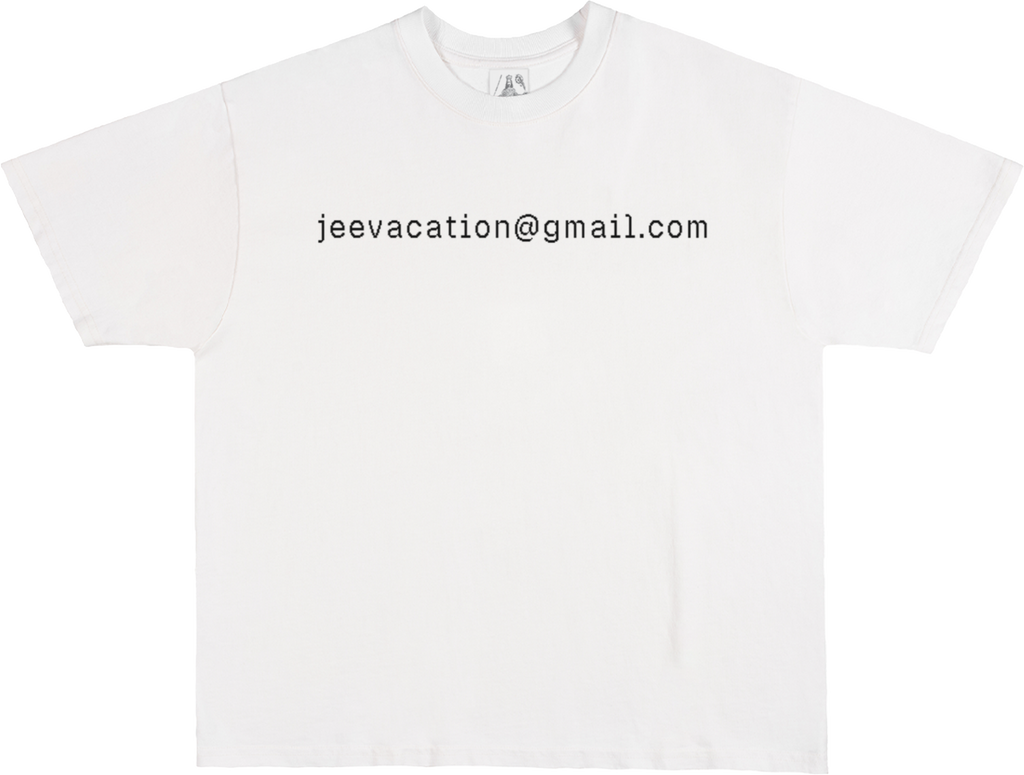 Third Rail 'jeevacation@gmail.com' t-shirt — flat lay front product photo, political graphic tee