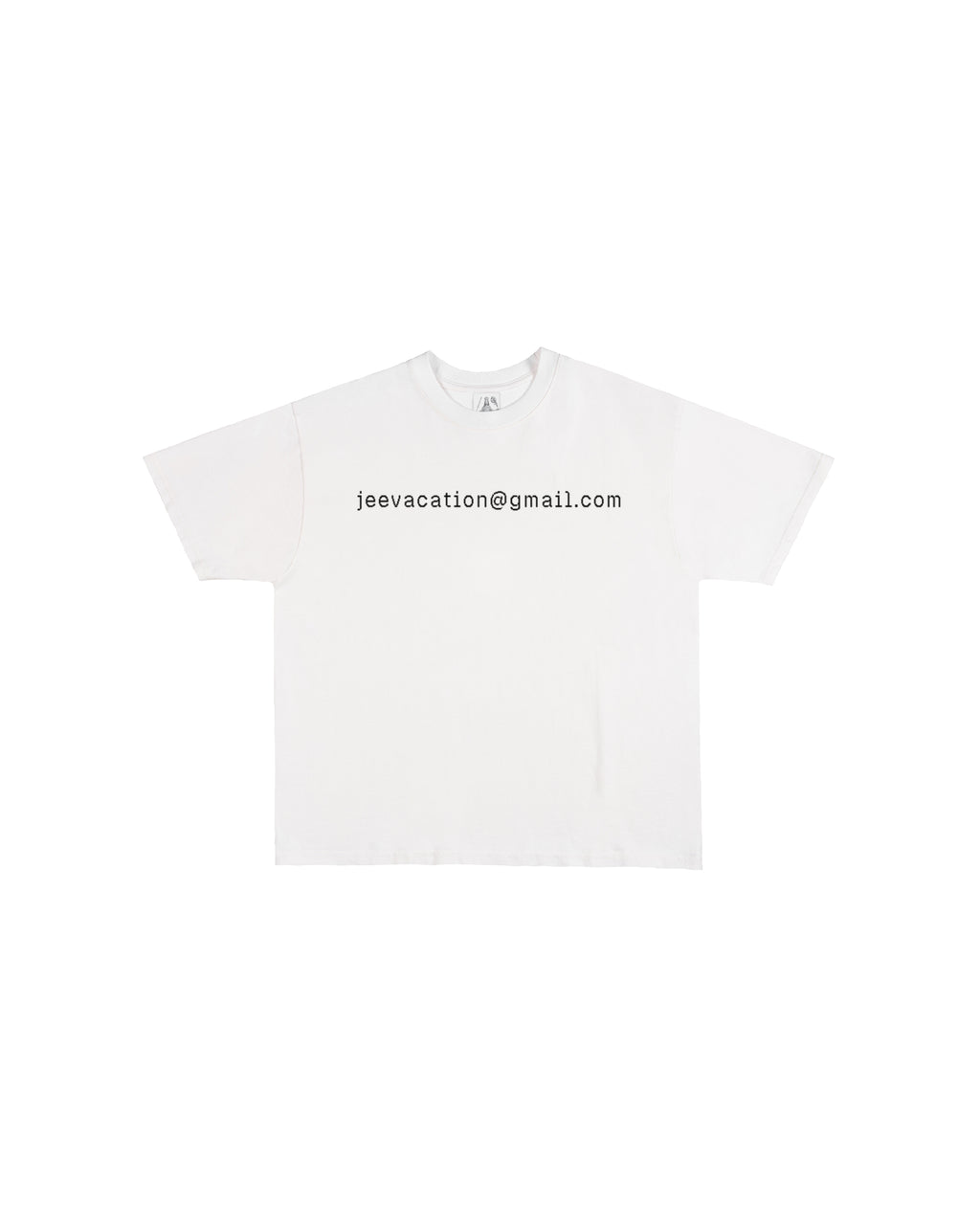 Third Rail 'jeevacation@gmail.com' t-shirt — front view, Epstein documents political graphic tee